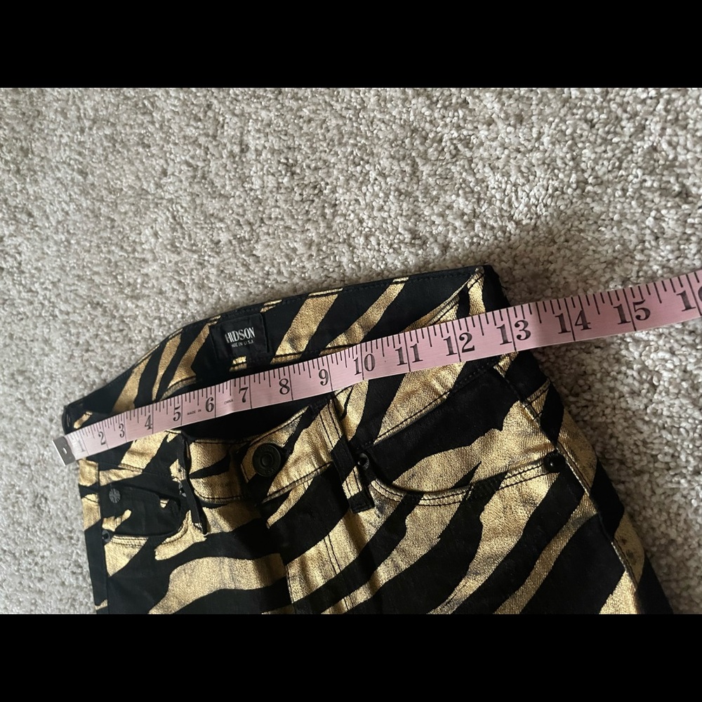 Hudson Nico Black & Gold Zebra Print Jeans Size 24 - Picture 8 of 12